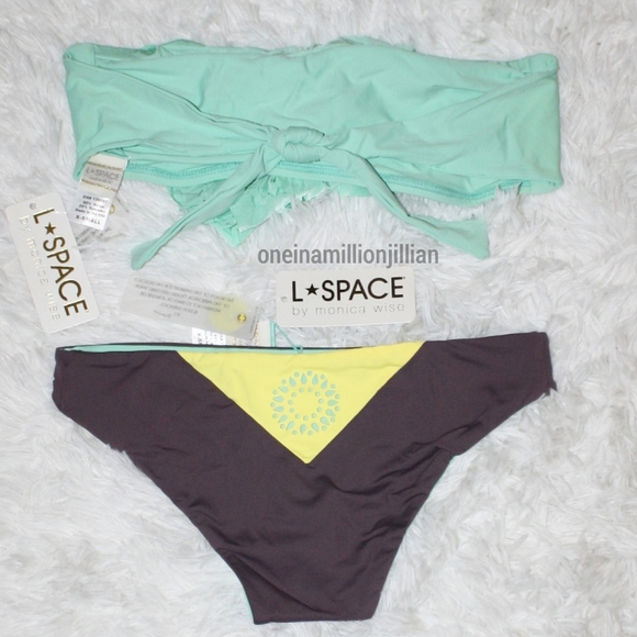 L*Space Bikini Swim Bandeau Top Hipster Bottom - Picture 6 of 13